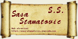 Saša Stamatović vizit kartica